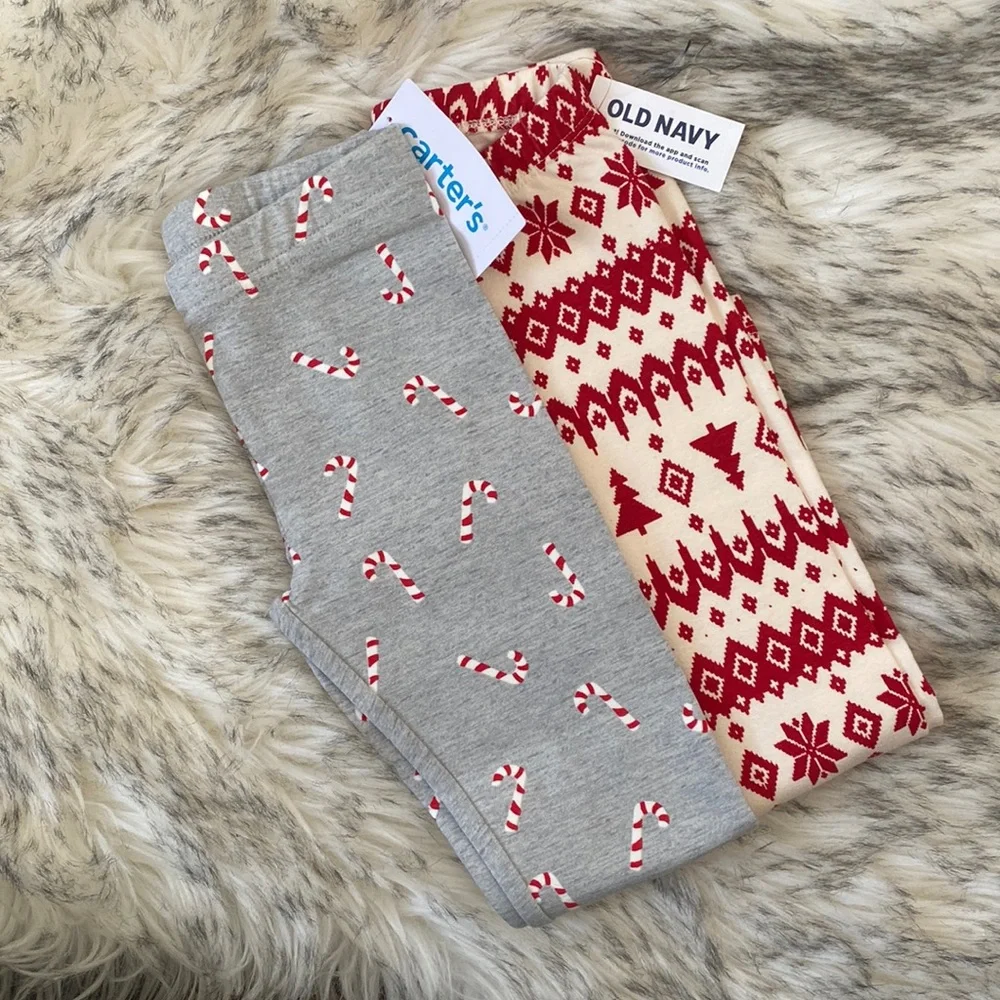 3T NWT 2 Toddler Girl Full Cotton Leggings Bundle